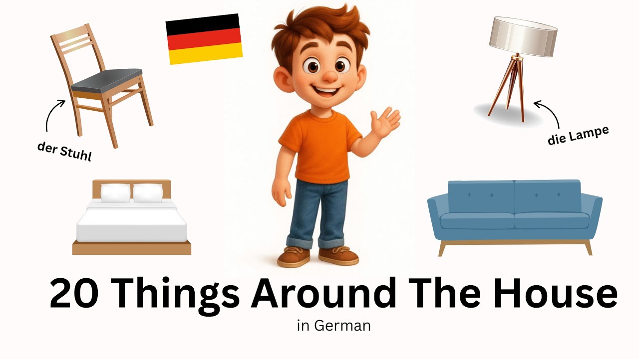 20 Things Around The House in German 🇩🇪 | German Furniture | KidsGerman