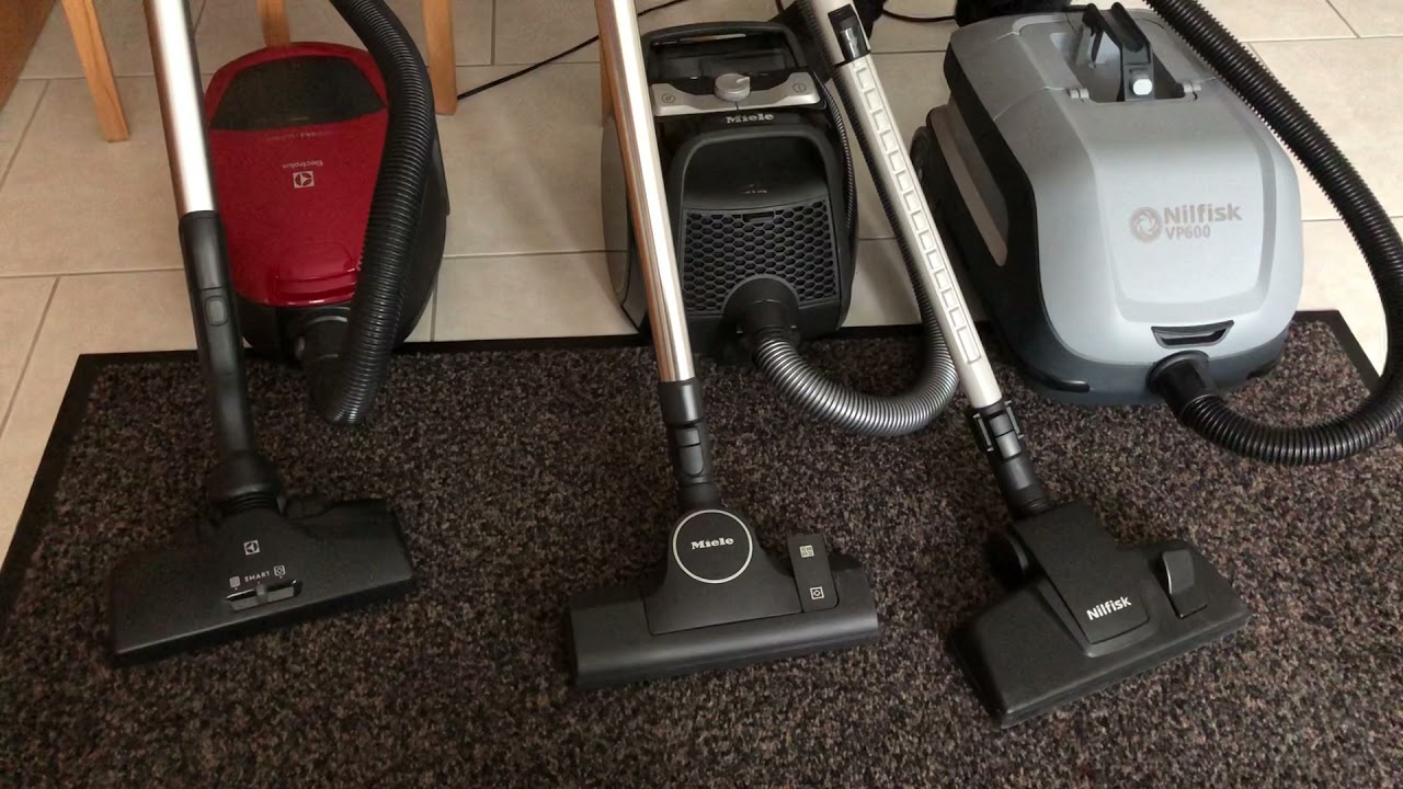 Noise comparison Nilfisk VP600, Miele Boost CX1, Electrolux Pure D8.2