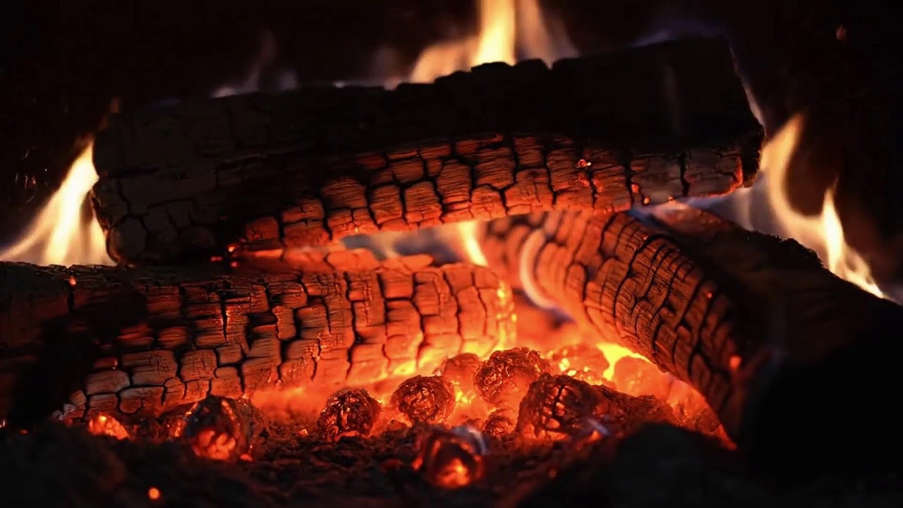 Relaxing Fireplace Ambience with Gentle Crackling Fire for Stress Relief