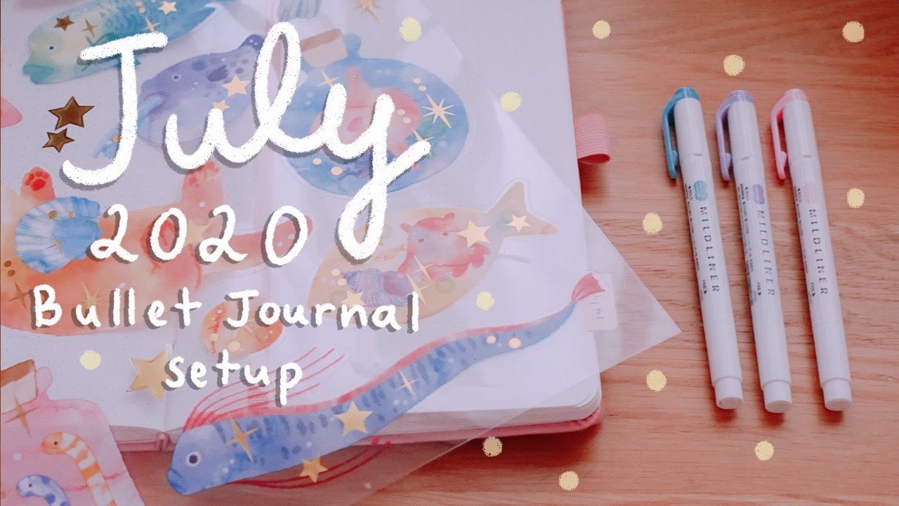 July 2020 Bullet Journal Setup (Under The Sea Theme) 🐠 | Rainbowholic