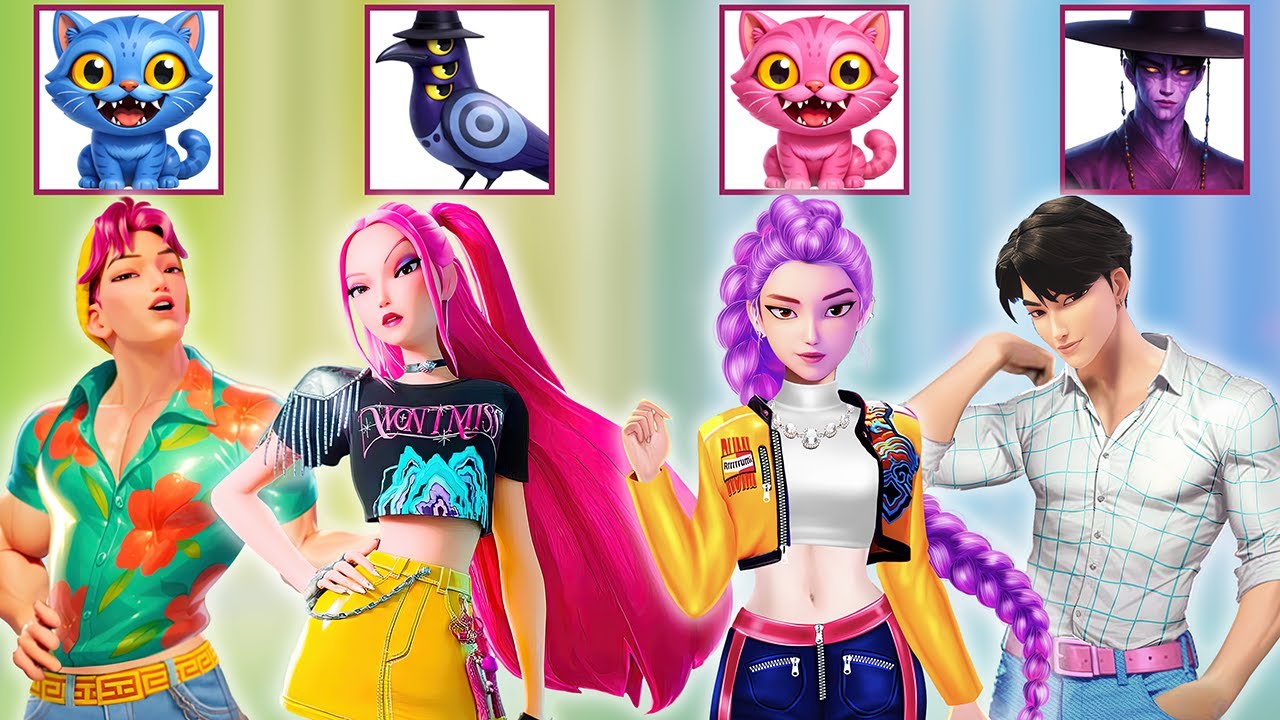 Epic Glow Up! Mascot Fashion Transformation | Rumi, Jinu, Mira & Abby