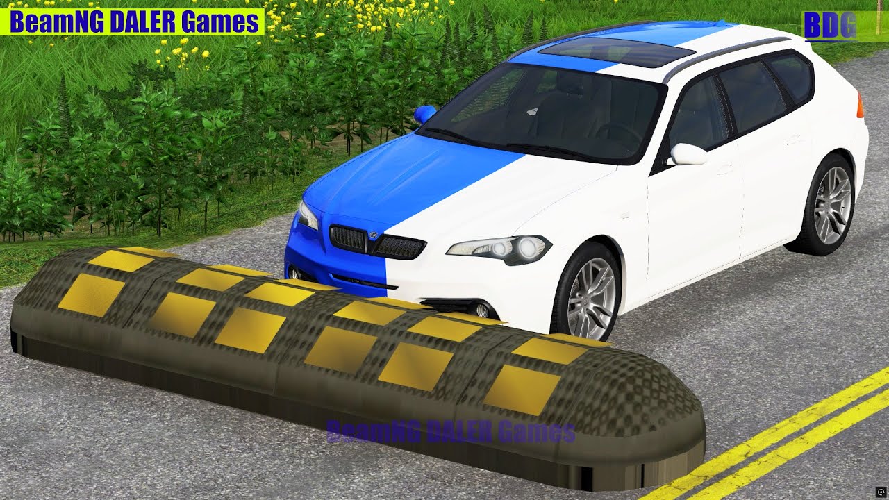 Cars vs Massive Magic Color Speed Bumps #683 BeamNG DALER Games [BeamNG.Drive]
