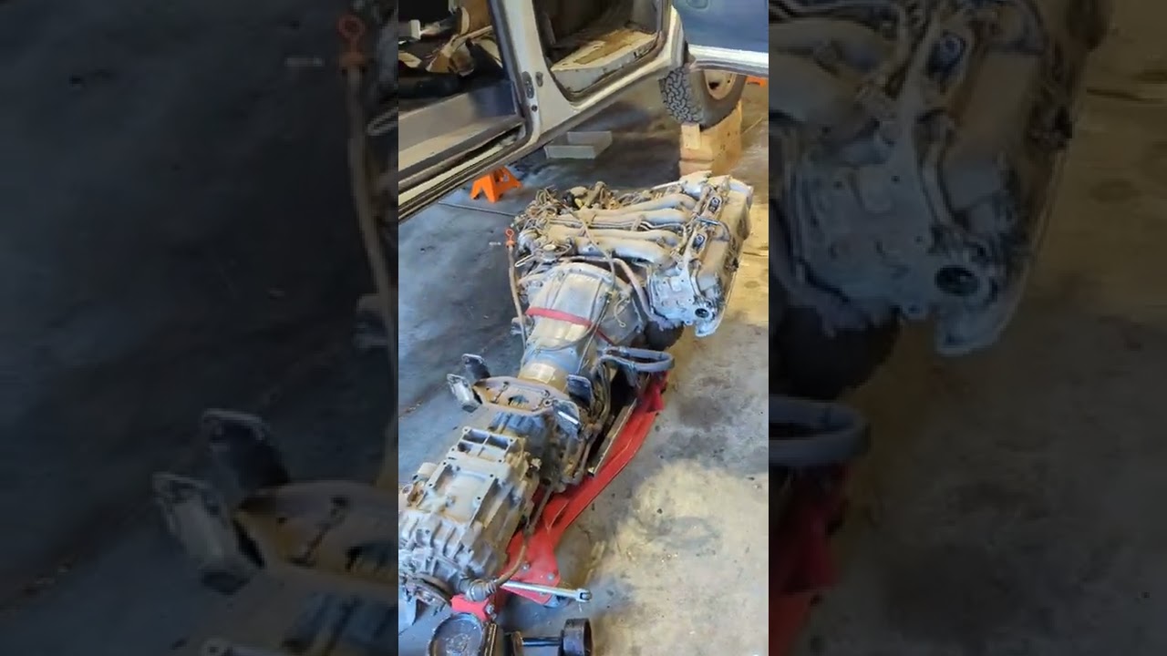 Ep3: Previa engine remove and replace / engine is coming down and out.