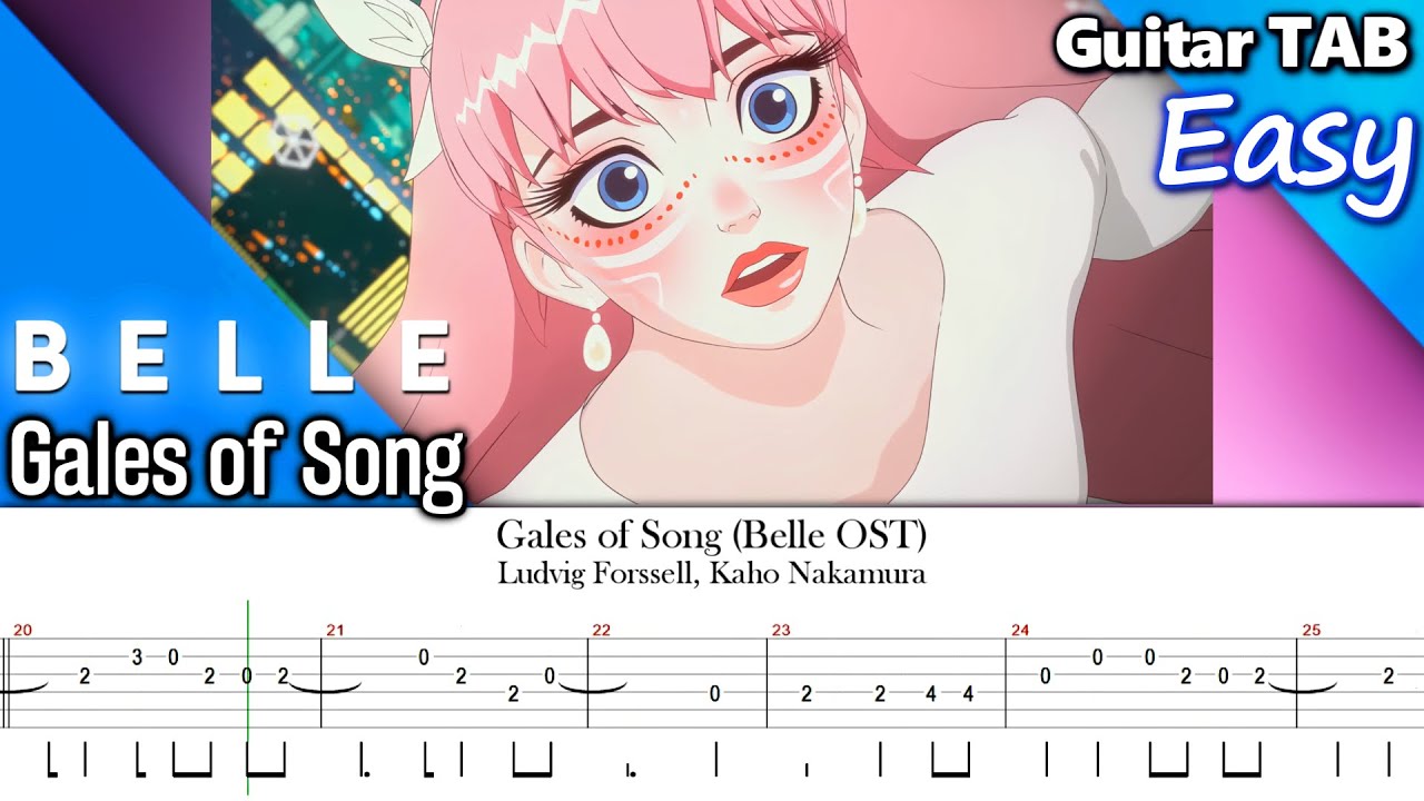 How to Play: Gales of Song | Belle [Easy Guitar Tab] 歌よ &bull; 竜とそばかすの姫