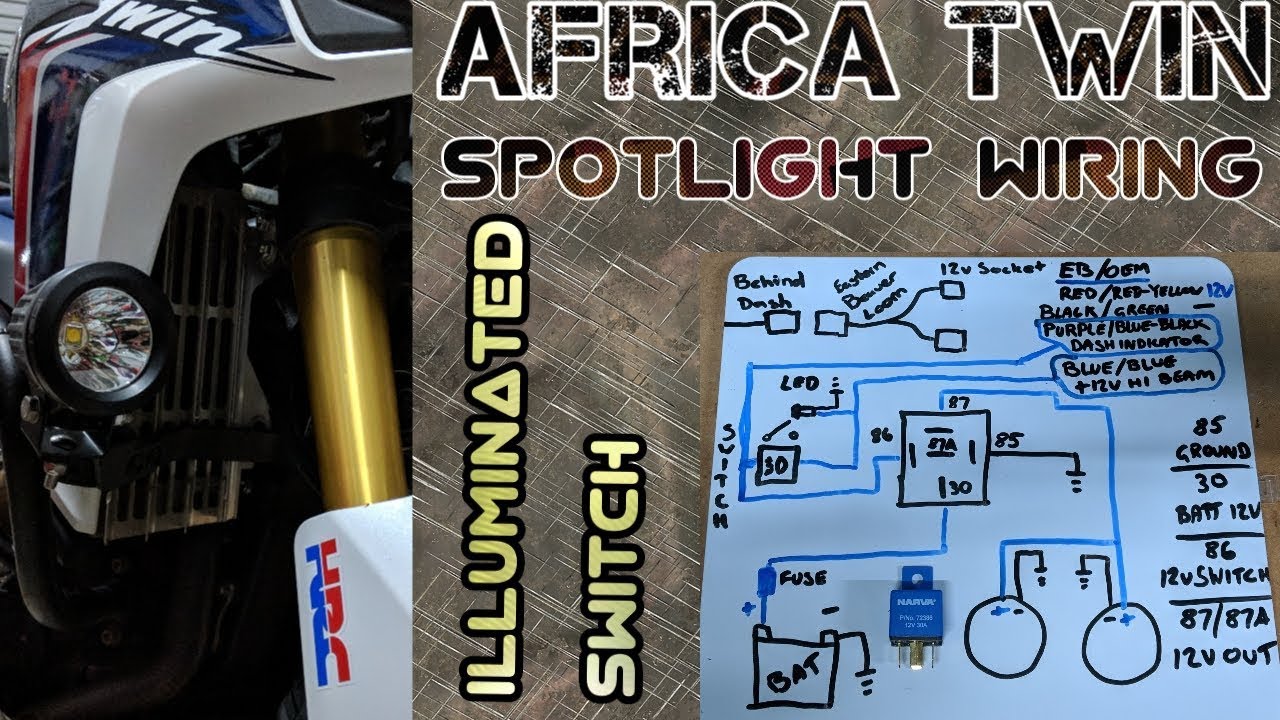 Africa Twin Spotlight Wiring + Lighting up the OEM switch