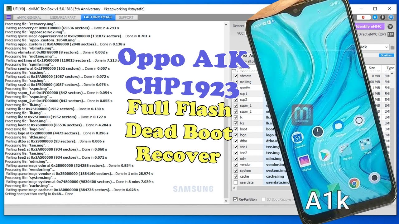 How to Flash Oppo A1K Flashing After eMMC Factory Reset UFi Box