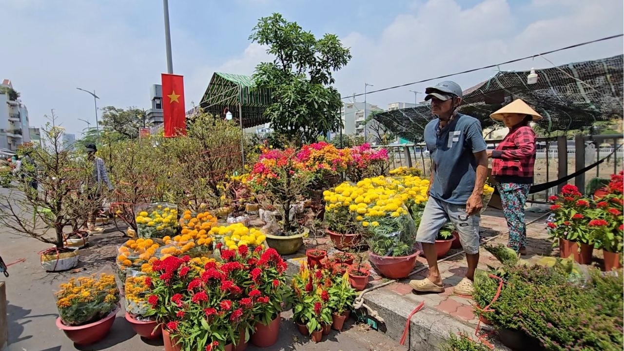 Hoa giấy về liên tục, Bến Bình Đông Sài Gòn người mua đến không còn chỗ đứng