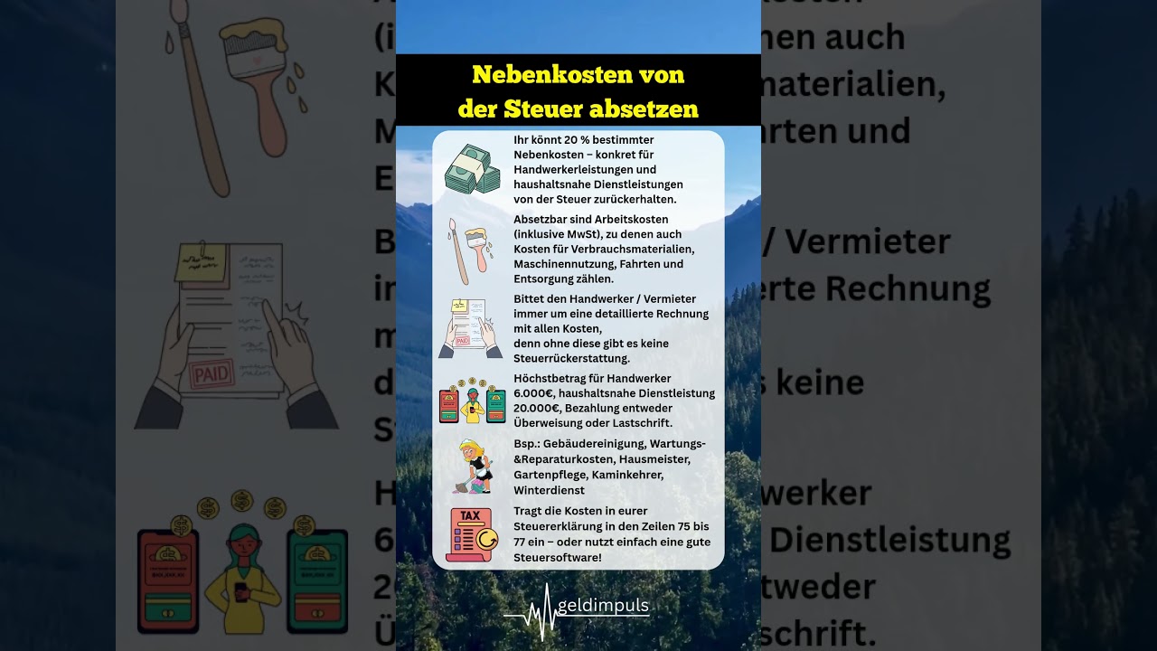Das Steuergeheimnis: Deine Nebenkosten von der Steuer absetzen! 😱💰✅ #steueroptimierung