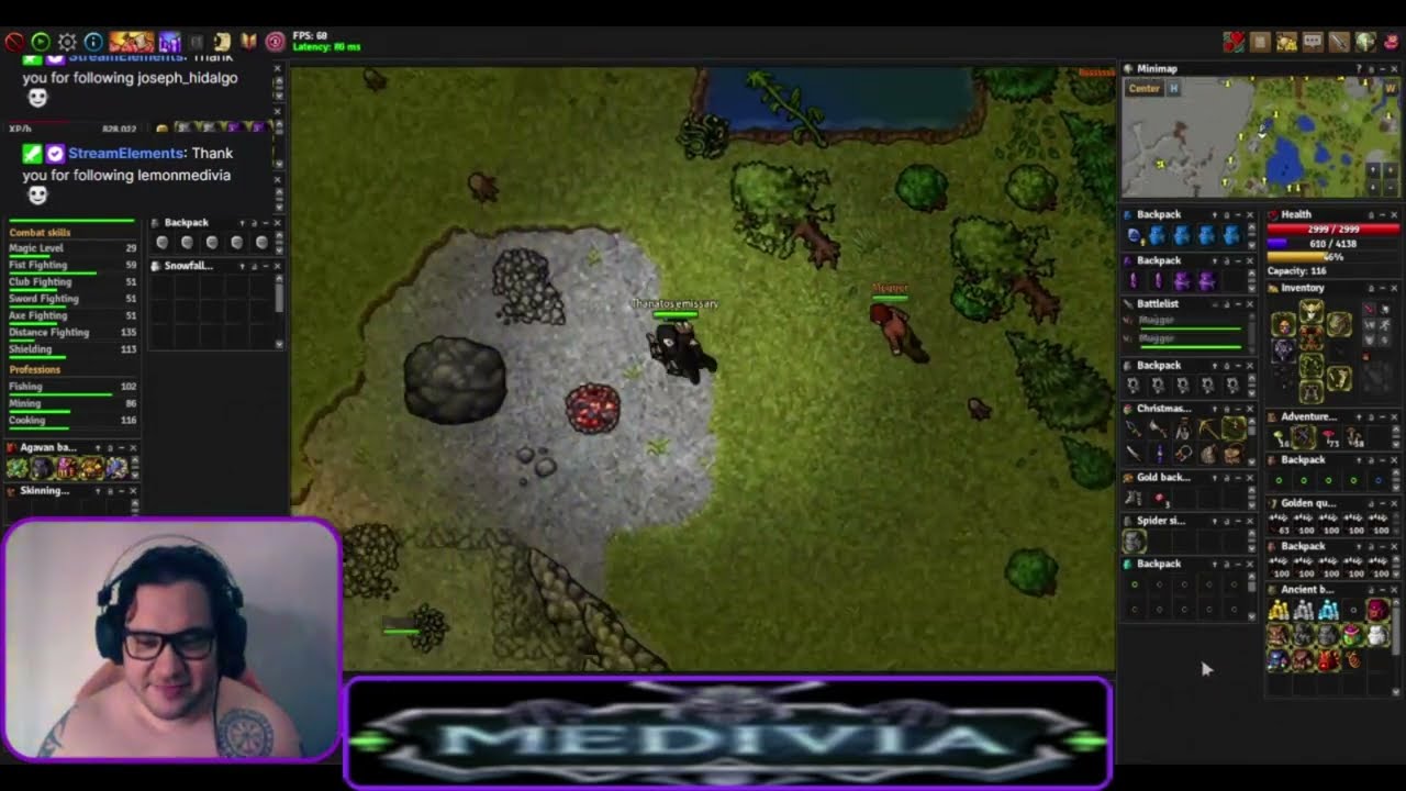 Medivia - Farming Meteorite ores Skill 70+