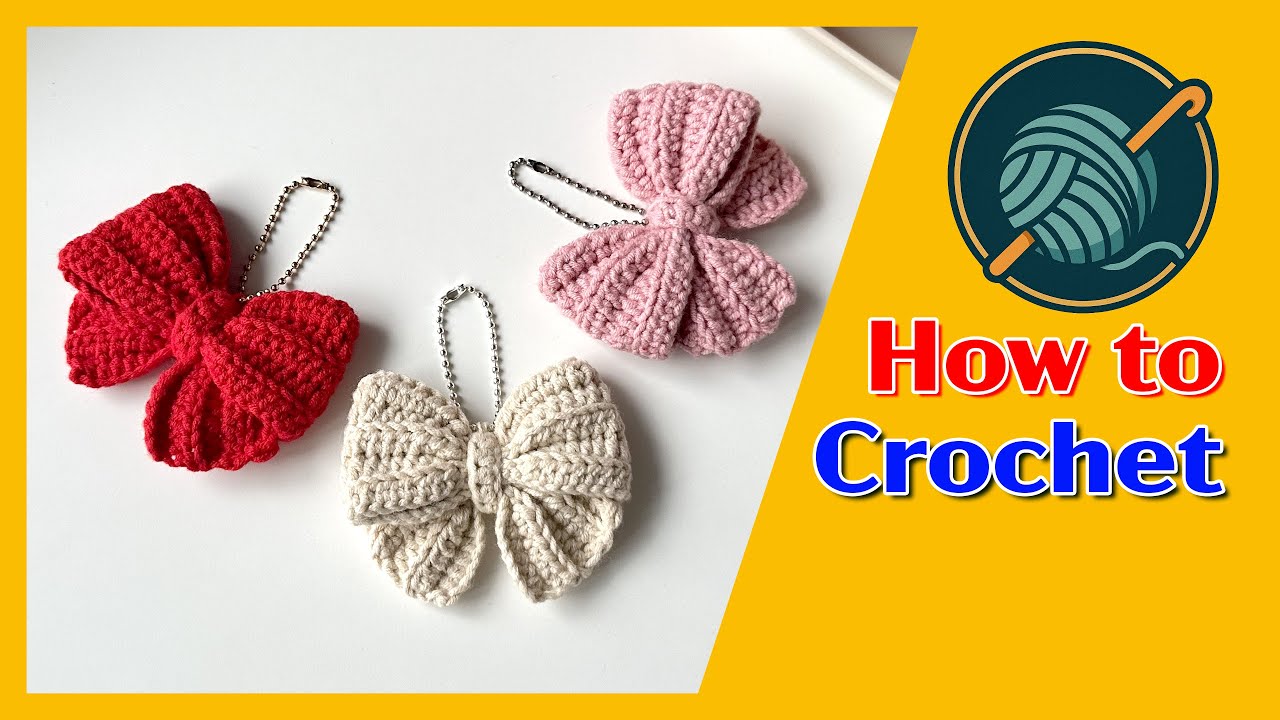 Cute & Easy | Crochet a Bow Keychain Tutorial | How to Crochet a Bow | Crochet Tutorial