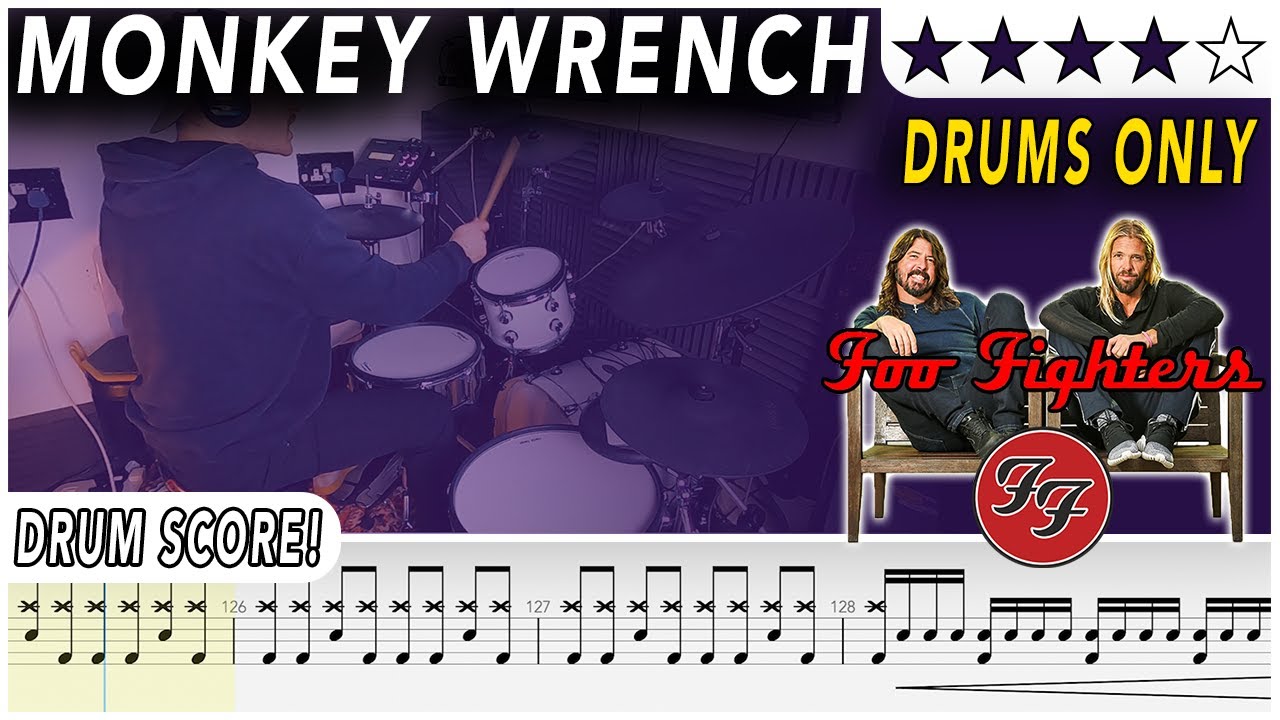 Monkey Wrench (DRUMS ONLY) - Foo Fighters | DRUM SCORE Sheet Music | 