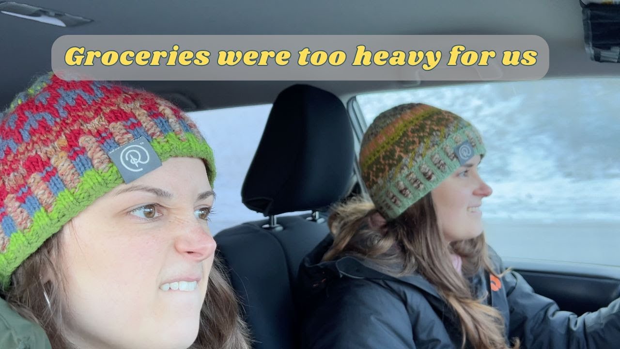Pulling Groceries up the Driveway in the Snow - Showing Y'all Our Azure Grocery Pickup