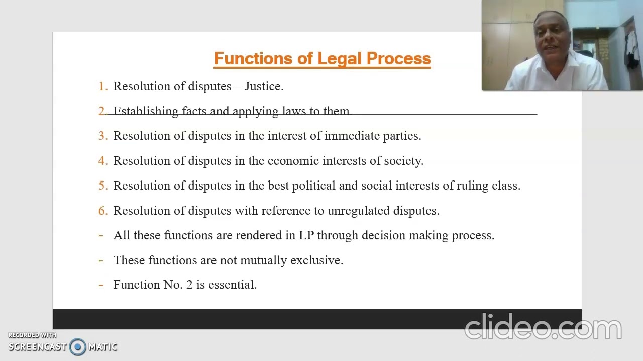 Essential Functions of Legal Process || Dr. M. K. Matolli