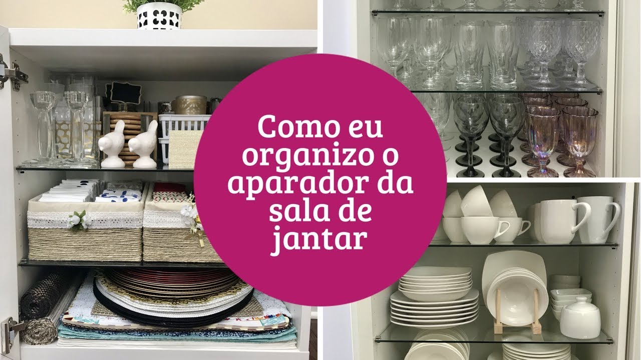 Como eu organizo o aparador da sala de jantar | Organização | Valéria Angelotti