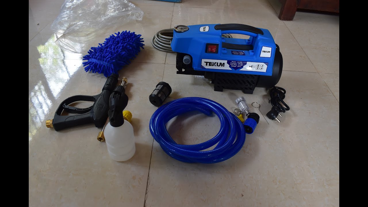 Texum TX-25 High 2000 Watts, 135 Bars, 8 Meters Outlet Hose Pressure Washer unboxing