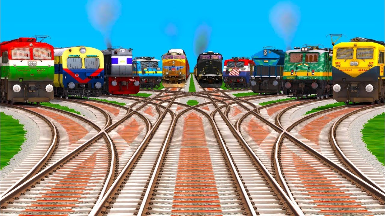 11* Lhb & Icf Trains Crossing At Bumpy Railroad Tracks ll Diesels Locomotive train Crossing /#train 