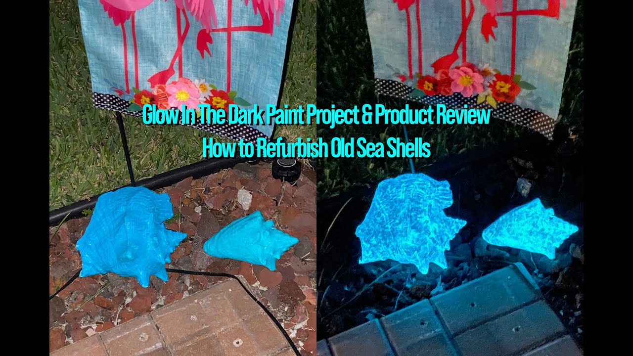 Glow in Dark Paint DIY Refurbish old Sea Shells Easy Beach & Coastal Cottage Outdoor Decor!