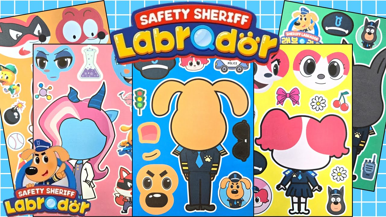 Decorating Sheriff Labrador Police Sticker 🚔 래브라도 경장 경찰 스티커 #sherifflabrador #stickerbook