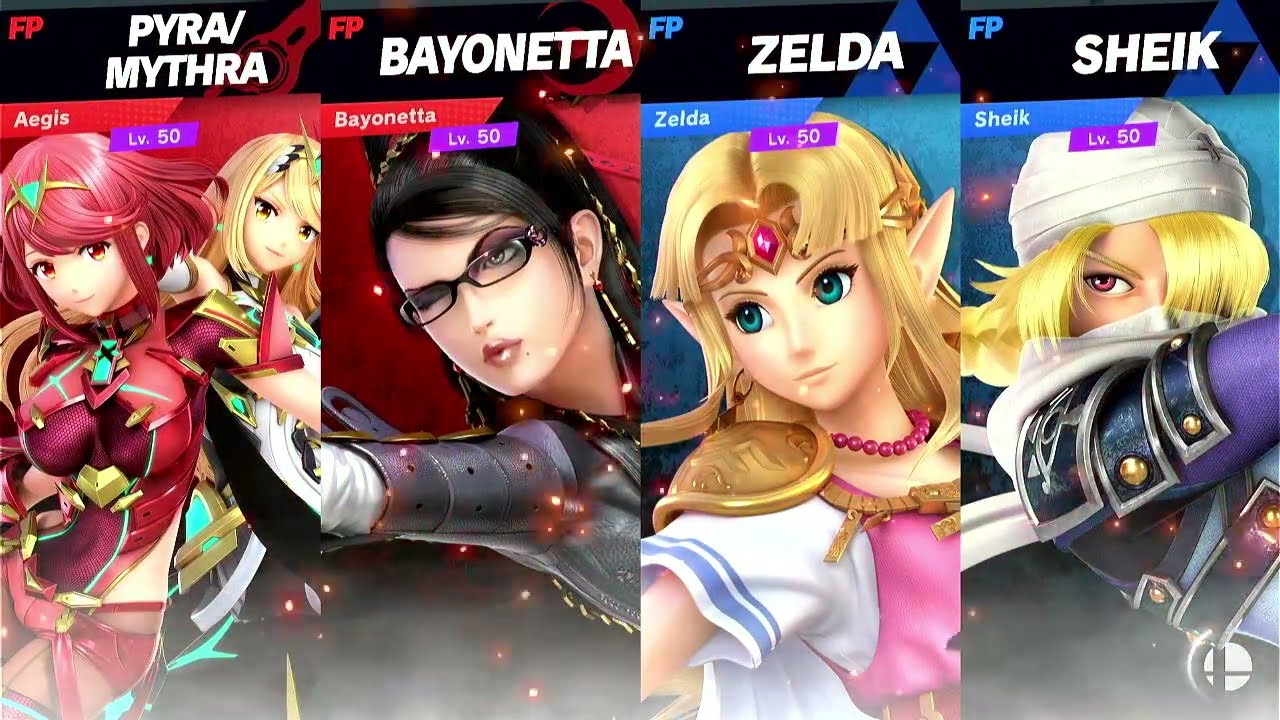 Super Smash Bros Ultimate Amiibo Fights Request Aegis & Bayonetta vs Zelda & Sheik