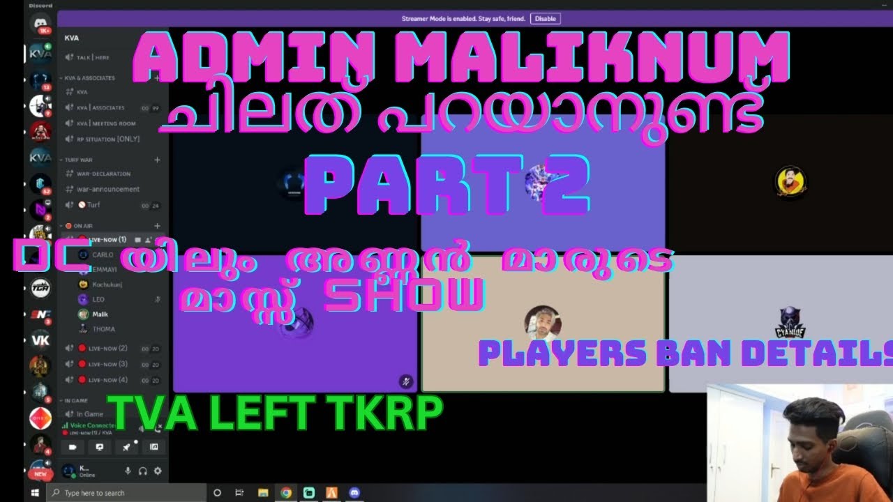 part 2|DISCORDILUM MASS KAANICH ANNANMAR|TKRP PLAYERS BAN DETAILS|#tva #kva #tkrp