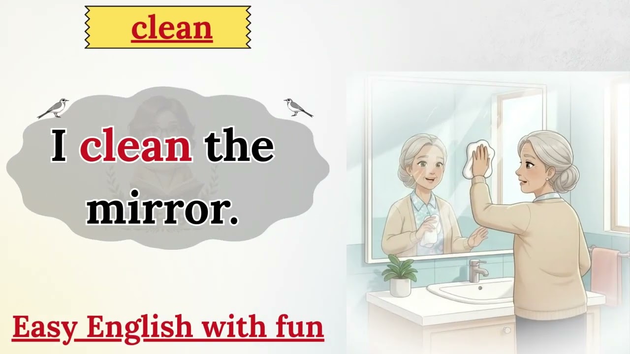 Learn English with House Cleaning Sentences 🏠 | Daily Verbs for Beginners