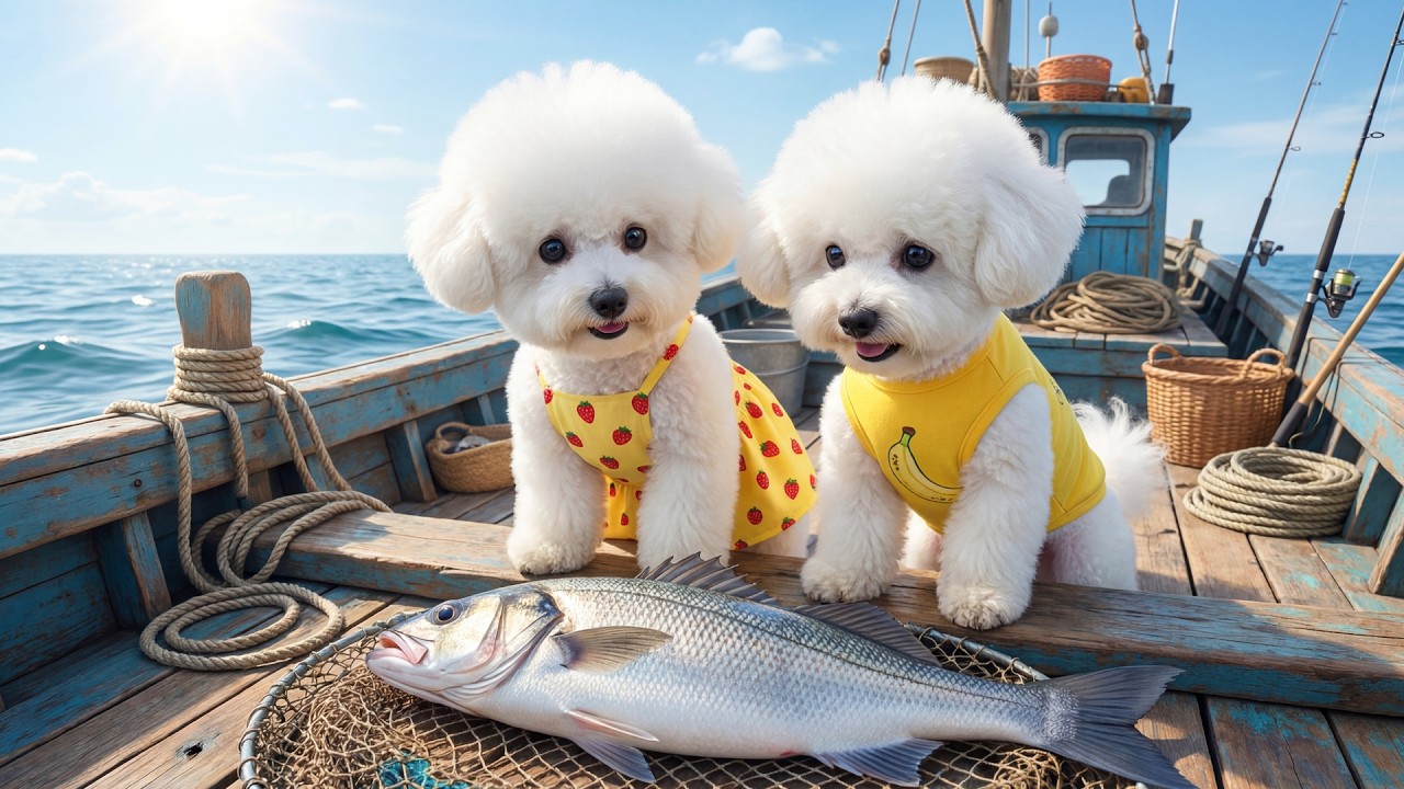 Puppy's First Fishing Trip! 🎣 Catching a HUGE Fish! 🐟😱