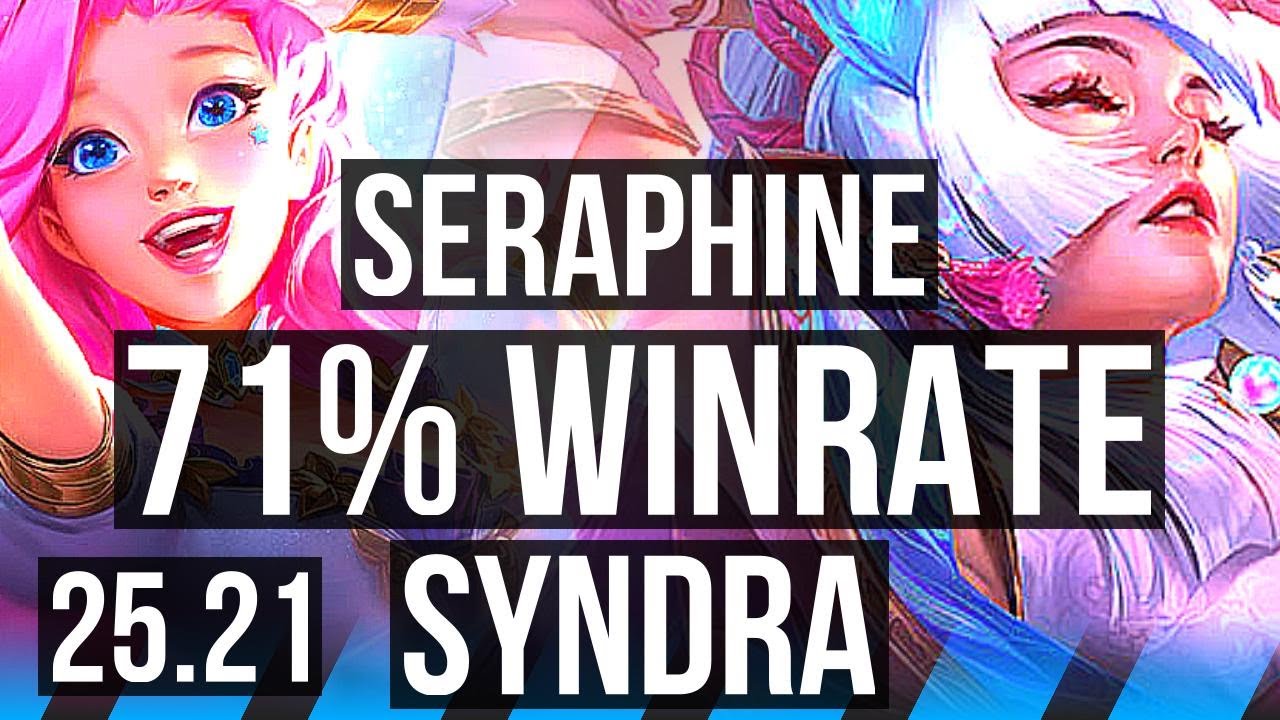 SERAPHINE vs SYNDRA (MID) | 71% winrate, Rank 14 Seraphine | EUW Grandmaster | 25.21