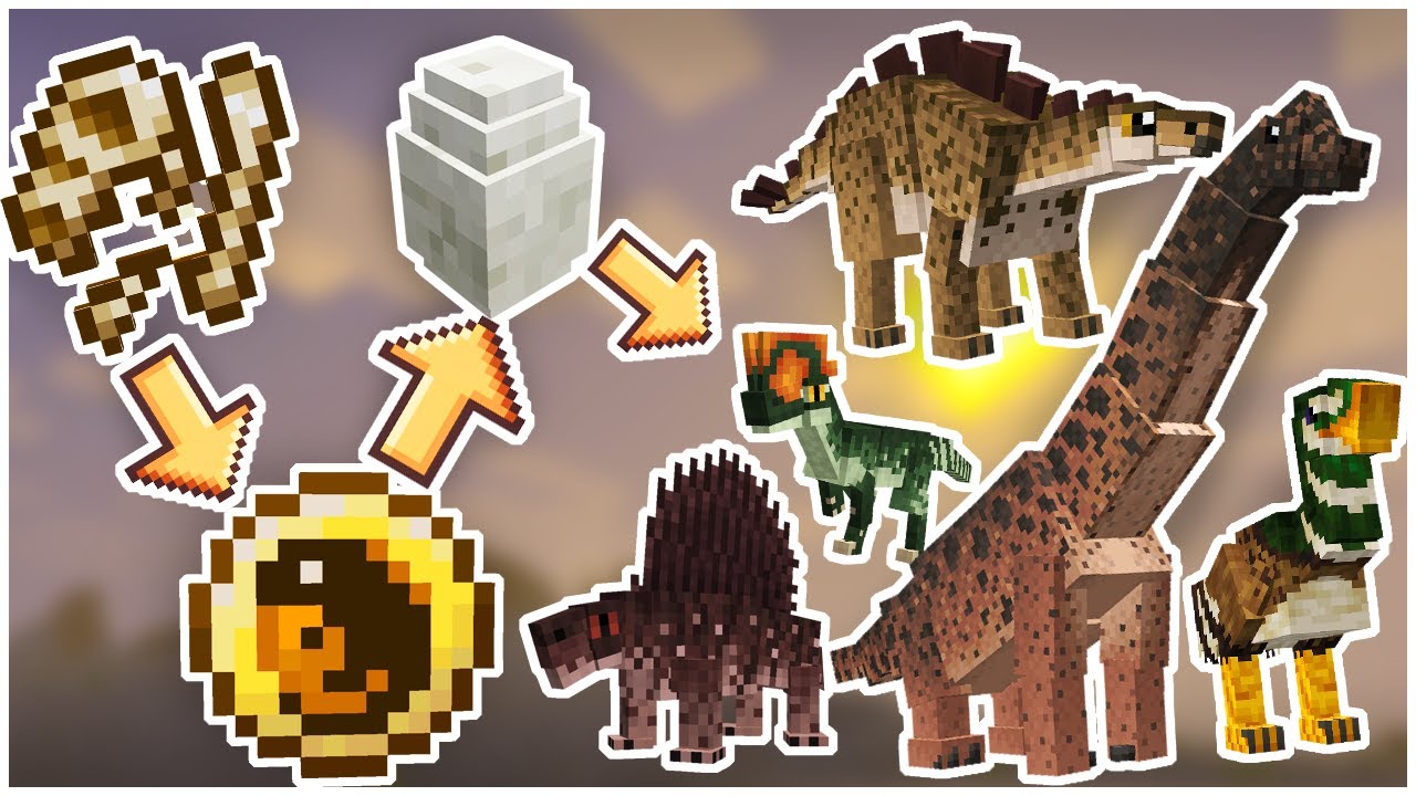 How to make Dinosaurs in Fossils and Archeology Mod [Minecraft Forge 1.20.1]