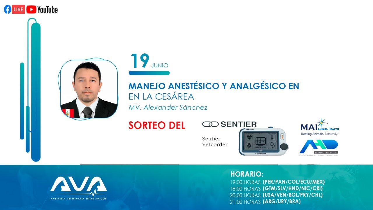 Manejo Anestésico y Analgésico en la Cesárea con MV. Alexander Sánchez 🇵🇪 y SORTEO DEL VETCORDER