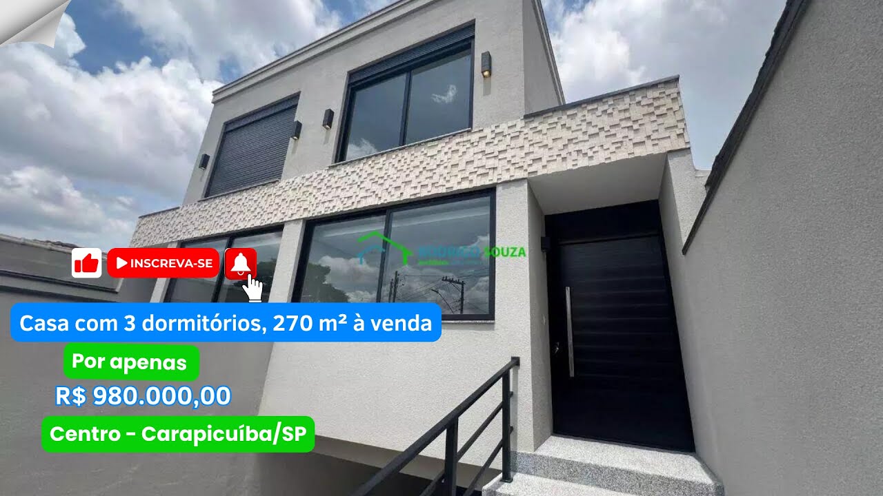 Casa alto padr&atilde;o Rec&eacute;m Constru&iacute;da na Regi&atilde;o Central de Carapicu&iacute;ba