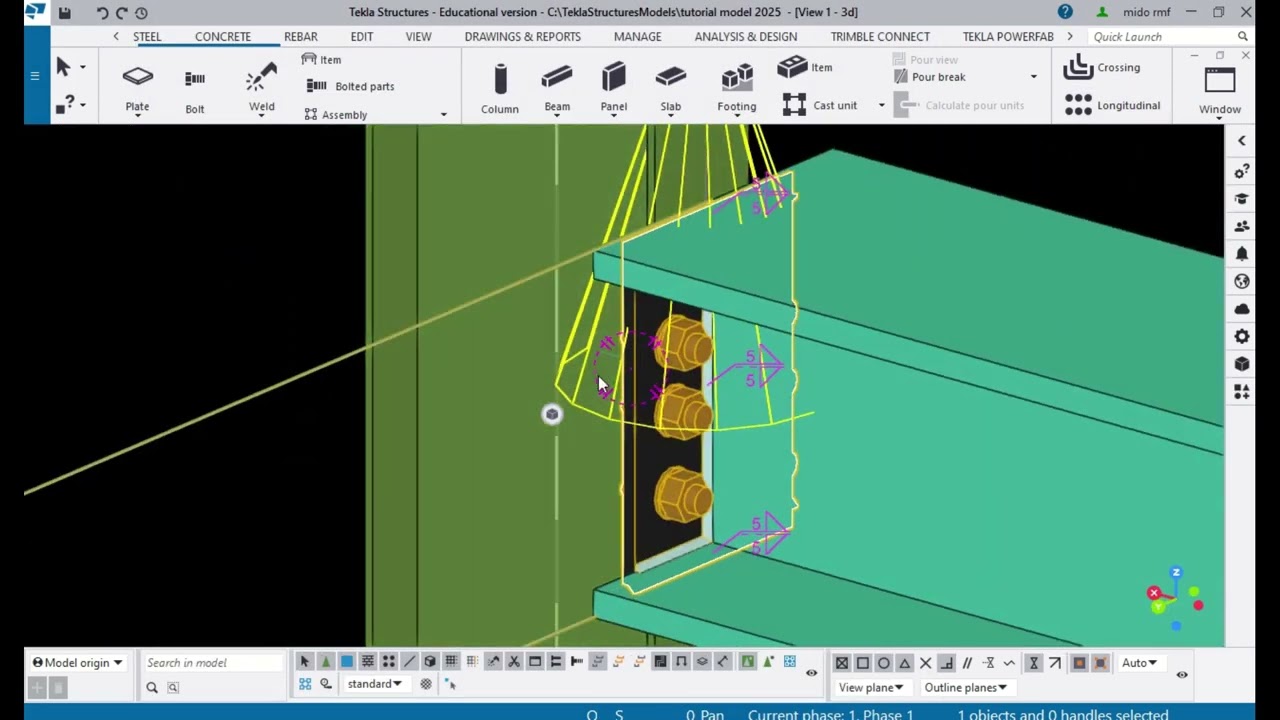6.Base component(connection, detail, custom part, component)_Tekla structures API