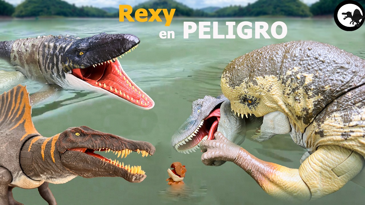 Jurassic World: D-REX VS. T-REX, SPINO, MOSA🦖Rexy en peligro