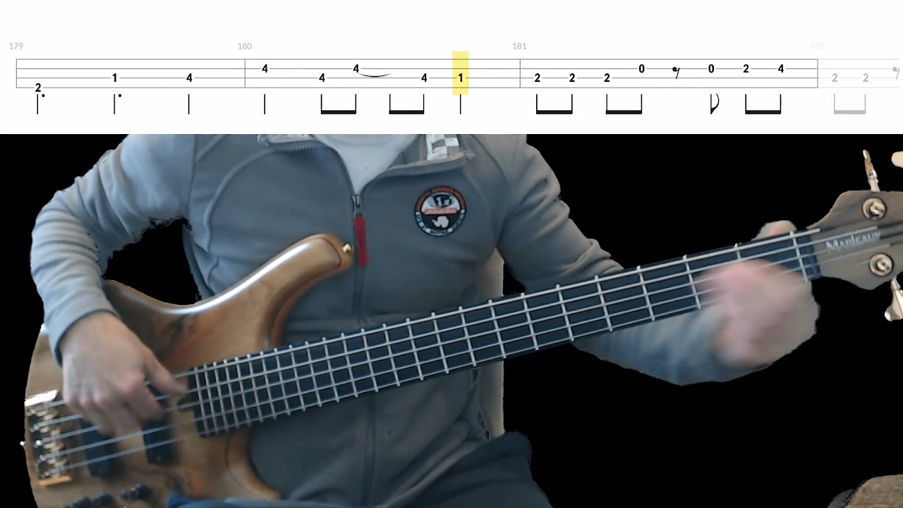 Marillion - Grendel Bass Cover with Playalong Tabs in Video