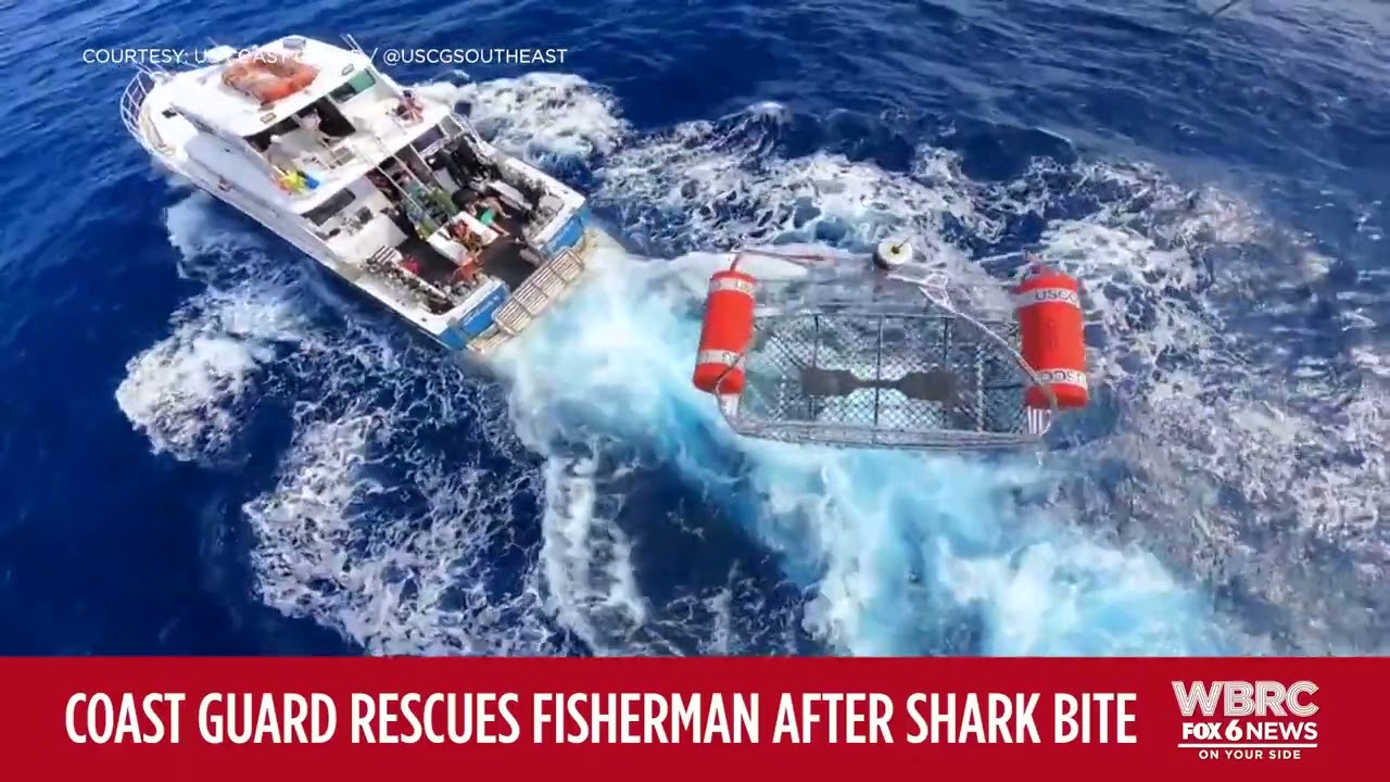 U.S. Coast Guard rescues fisherman after shark bite
