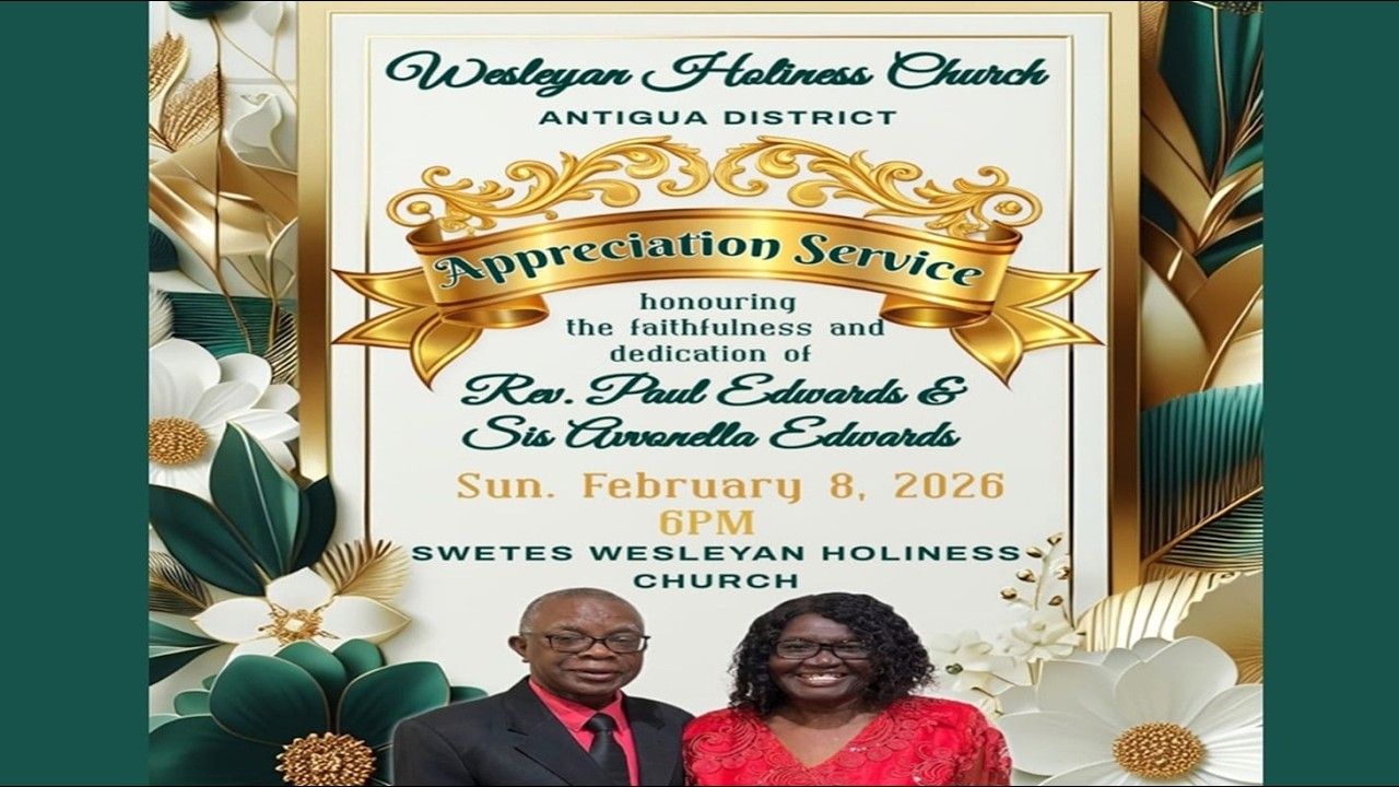 Wesleyan Holiness Church Antigua District -Appreciation Service for Rev. Paul & Sis Avonella Edwards