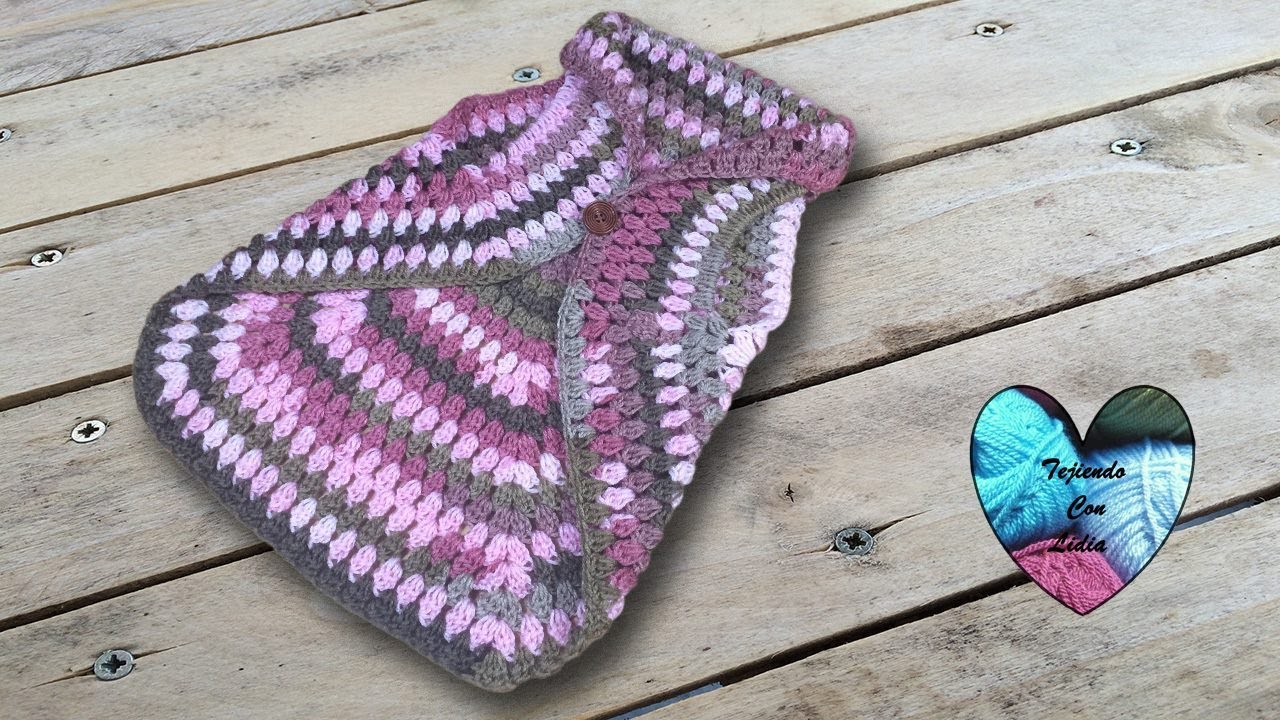 Chaleco punto pina tejido a crochet todas las tallas