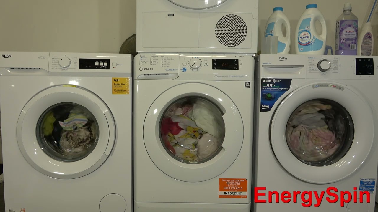 Wash race : Beko EnergySpin vs. Indesit innex vs. Bush / 60 Minute 60'c