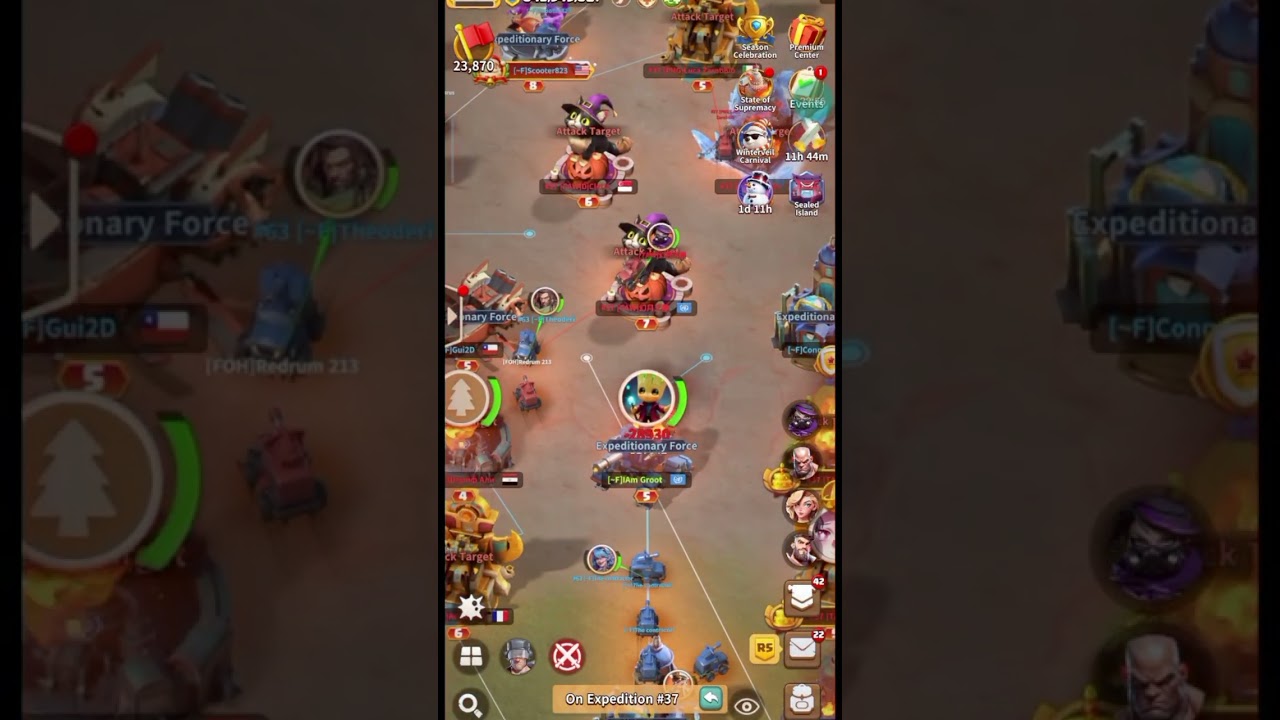 Enemy Buster State 37 Vs State 63 | Dark War Survival Enemy Buster gameplay 63 captured 33's capital