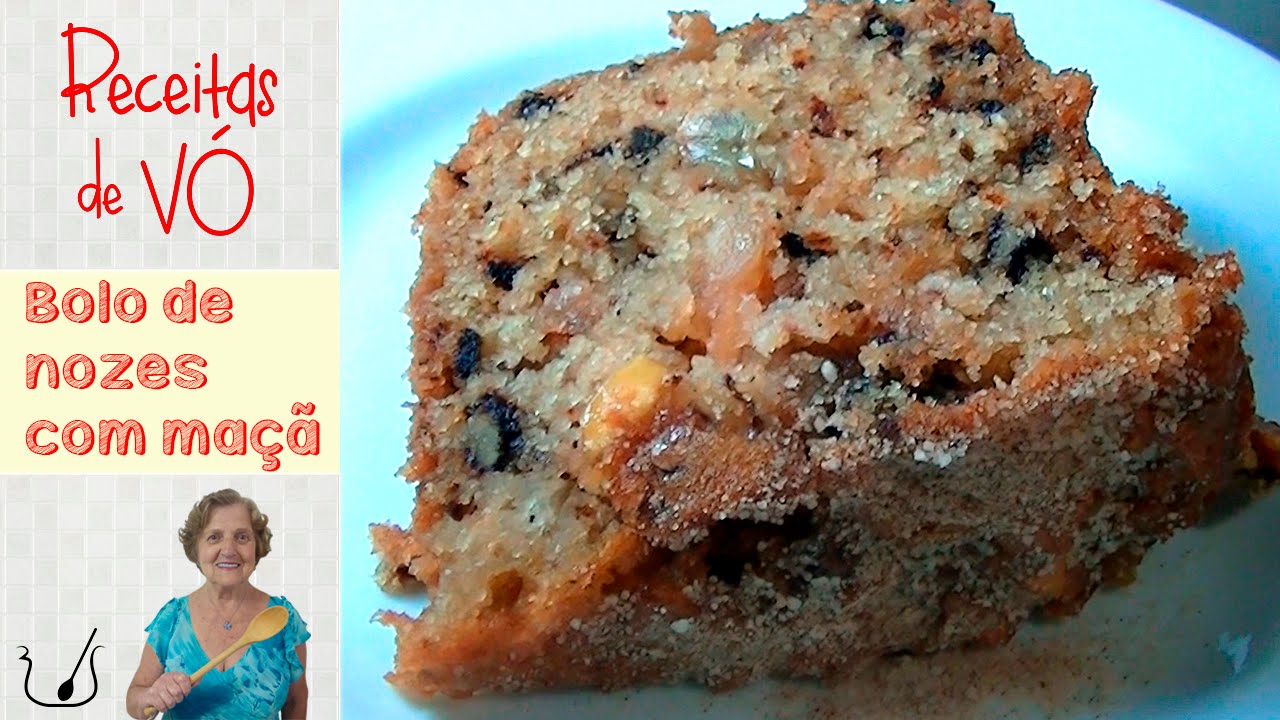 Bolo de nozes com maçã - Receitas de Vó #05