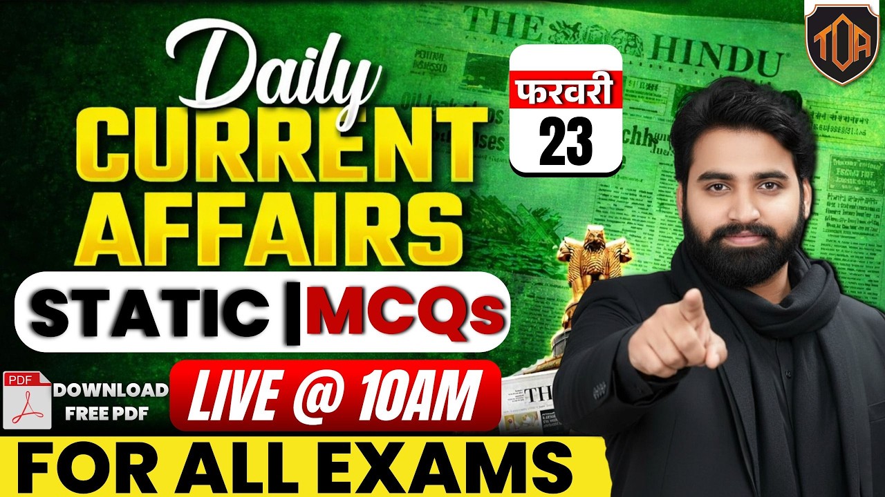 Daily Current Affairs 23 Feb | Static GK | Live @ankeshsir_official BY ANKESH SIR #theofficersadda