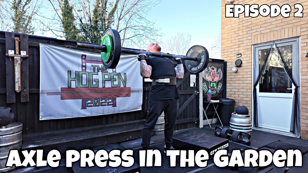 Strongman overhead press session l Wife disappeared | Garden Gym