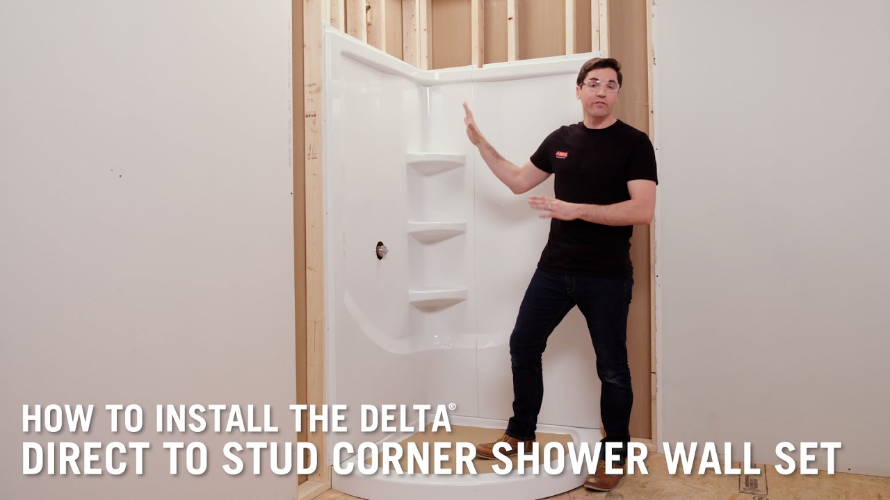 How to Install the Delta® Direct to Stud Corner Shower Wall Set