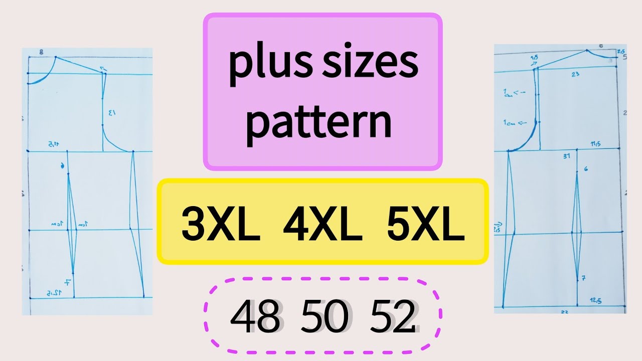 🤑❌Basic Bodice Pattern For Plus Size|3XL-4XL-5XL sizes|48-50-52 sizes|patternmaking|patterndrawing
