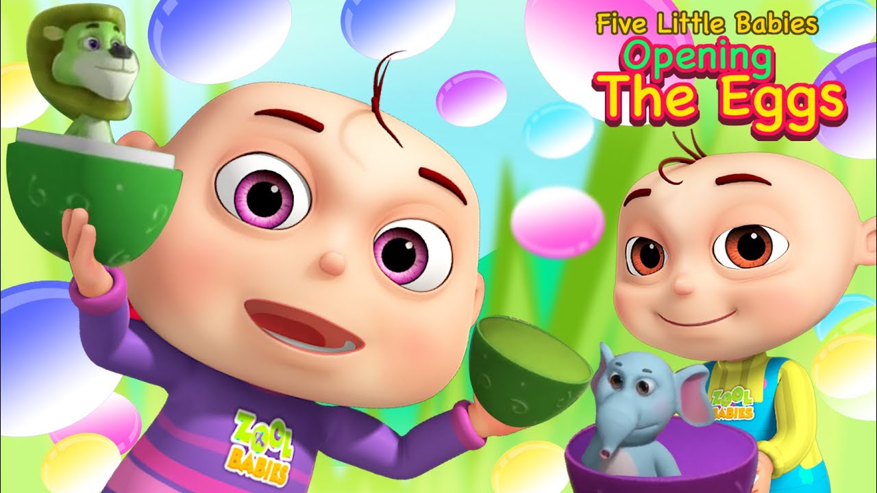 Five Little Babies Opening The Eggs And More Nursery Rhymes & Kids Songs | Zool Babies Songs