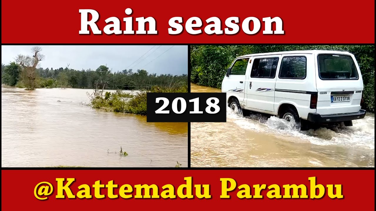 2018 kodagu floods time || cauvery river over flowing  in my village || Kattemadu Parambu