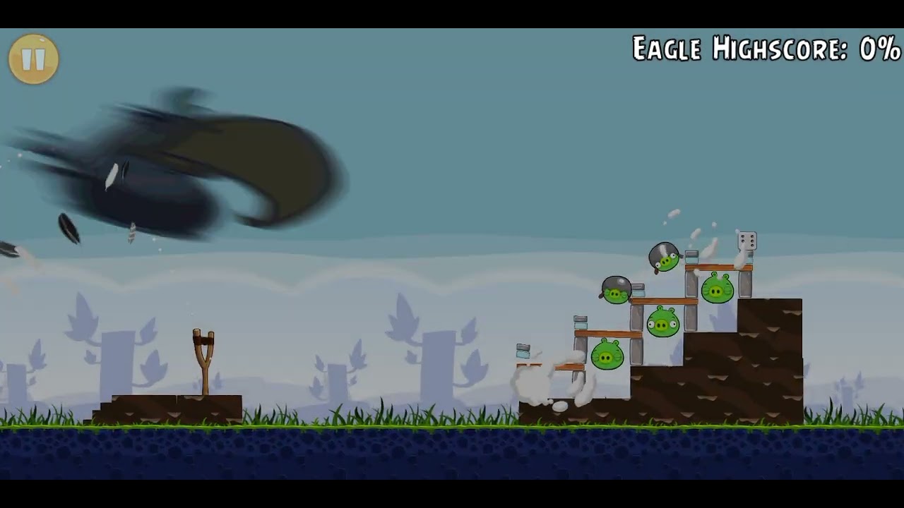 attempting the mighty eagle glitch in angry birds
