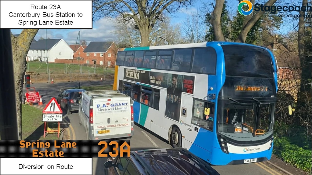*Diversion* Route 23A: Canterbury Bus Station to Spring Lane Estate - Stagecoach South East