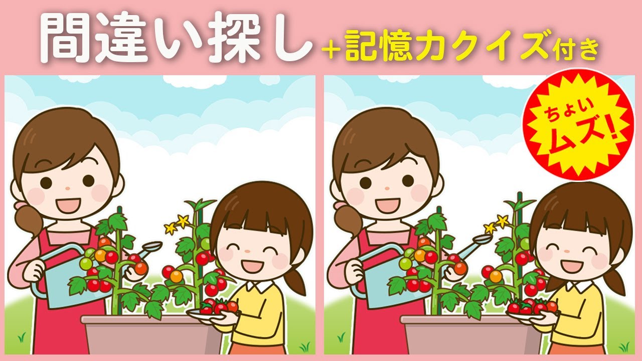 【間違い探しクイズ】要注意❗最近イライラしている方は脳が疲れています❗ちょいムズだけど楽しく脳トレ【脳トレ ゲーム】