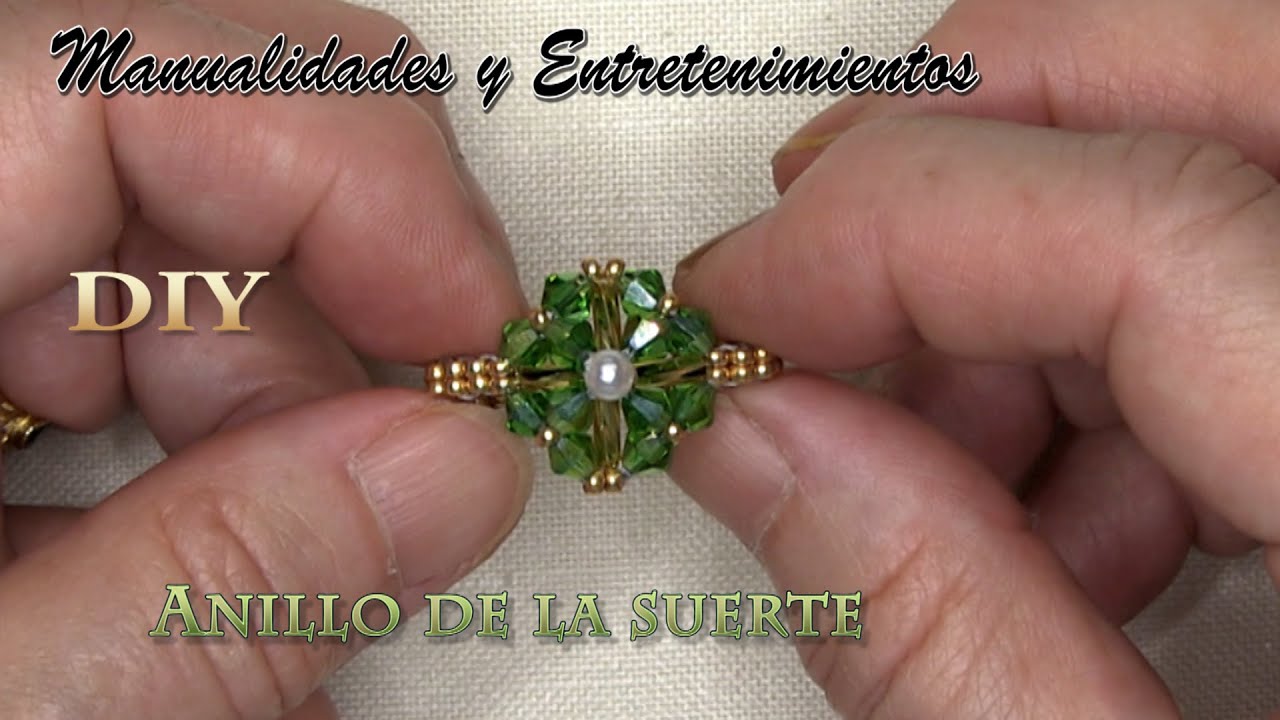 DIY - Anillo Trebol de 4 hojas- Anillo de la suerte- Four leaf clover ring - Lucky ring