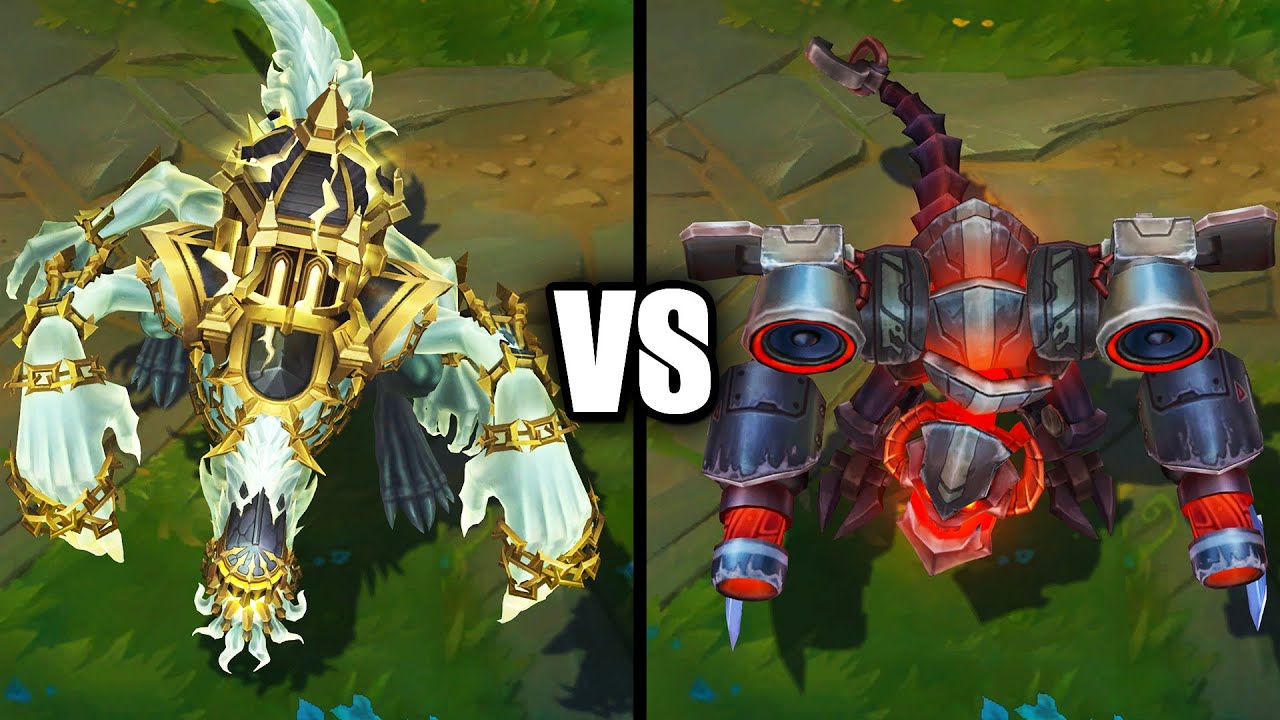 Broken Covenant Cho'Gath vs Battlecast Prime Cho'Gath Skins Comparison (League of Legends)